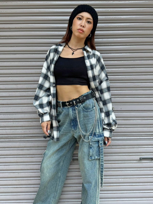 BIGシルエットチェックシャツ